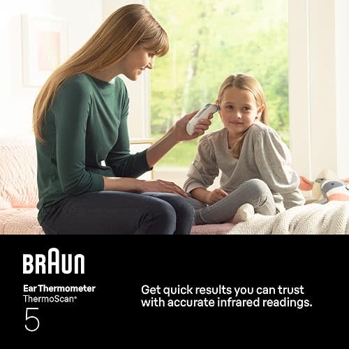 Braun ThermoScan 5 Ear Thermometer, Digital Display, Baby and Infant Thermometer with ExacTemp Stability Indicator for Professional Accuracy, Recommended by Pediatricians
