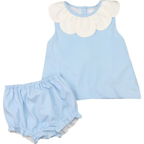 Blue And White Petal Collar Diaper Set – Cecil & Lou