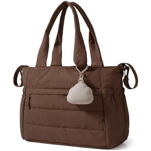 BAGSMART Diaper Bag Tote, Hospital Bag for Labor Delivery, Puffy Maternity Travel Diaper Tote, Baby Bag with Pacifier Case