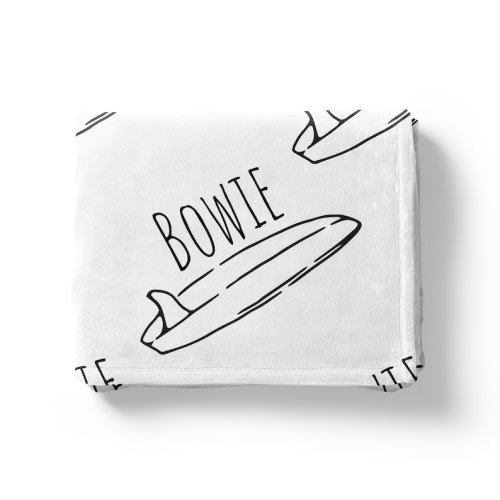 Personalized Surfboard Baby Blanket modern Black and White - Etsy