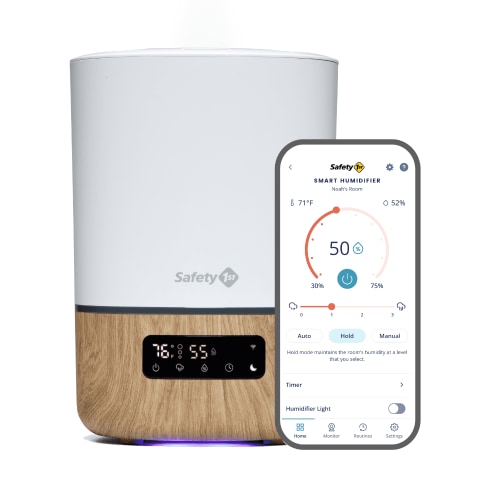Safety 1ˢᵗ Smart Humidifier with Moisture Control, Room Capacity Model, Natural White