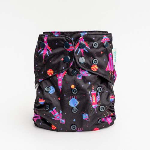 Space and Sky: Essentials Pocket Cloth Diaper with Athletic Wicking Jersey, Grows with your Baby