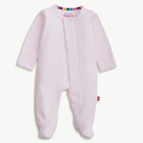 soft petal pink organic cotton magnetic parent favorite footie – Magnetic Me