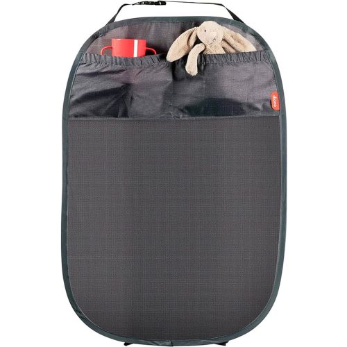 Diono Stuff 'N Scuff XL Kick Mat Back Seat Protector for Kids Feet with Storage Pocket, 100% Water Resistant for Protection of Your Upholstery from Dirt, Mud, Scratches, Gray