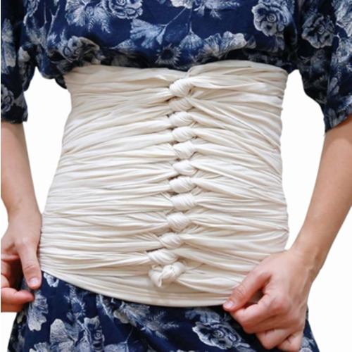 Bengkung Belly Binding Wrap Lightweight GOTs certified organic cotton postpartum belly binding wrap serged edges 17 yards Traditional postpartum belly binding cloth (Off White, GOTS certified organic)