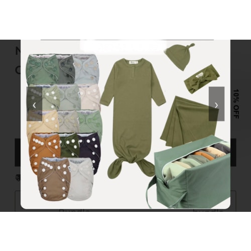 Newborn AWJ Diaper & Clothing Bundle Olive