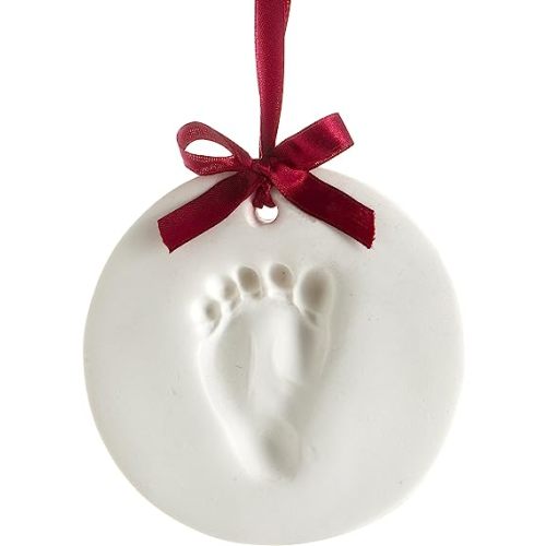 Pearhead Babyprints Christmas Ornament, Baby's First Christmas Holiday Keepsake, Newborn Handprint or Footprint Clay Kit, Easy No-Bake DIY Clay Impression, Gender-Neutral Christmas Baby Gift