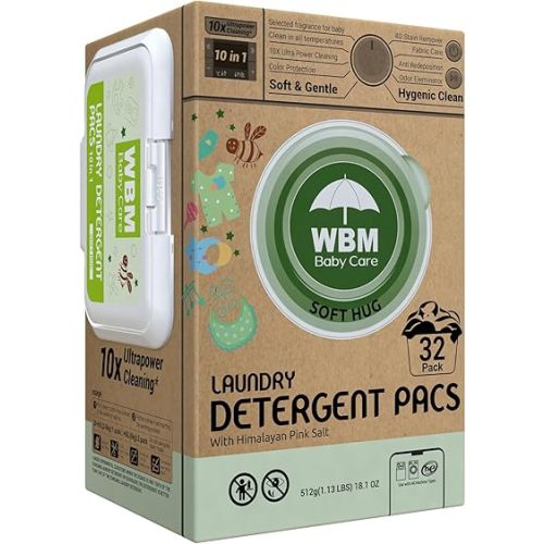 Baby Care Laundry Detergent Pods, 32 Count | Baby Laundry Pods Specially Designed For Babies Clothes | Soft Hug Fragrance With 10x Ultra Power Cleaning
