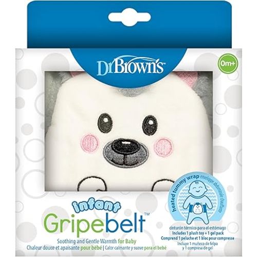 Dr. Brown's Infant Gripebelt Heated Belly Band, Soothe Baby's Tummy with Gentle Warmth and Compression, Hedgehog, 0m+