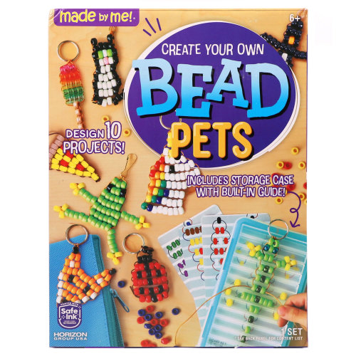 Made By Me DIY Bead Pets Craft Kit for Kids, Art Projects for Boys and Girls, Ages 6+