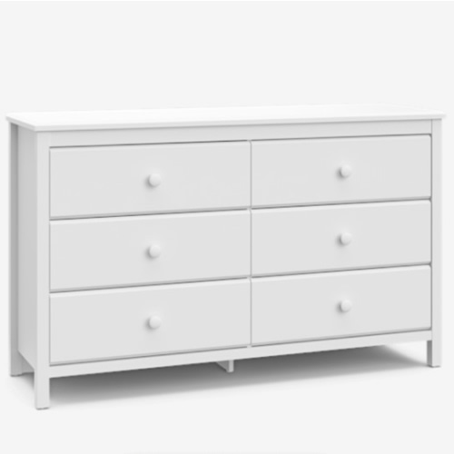 Storkcraft Alpine 6 Drawer Dresser (White) – GREENGUARD Gold Certified Dresser for Kids Bedroom