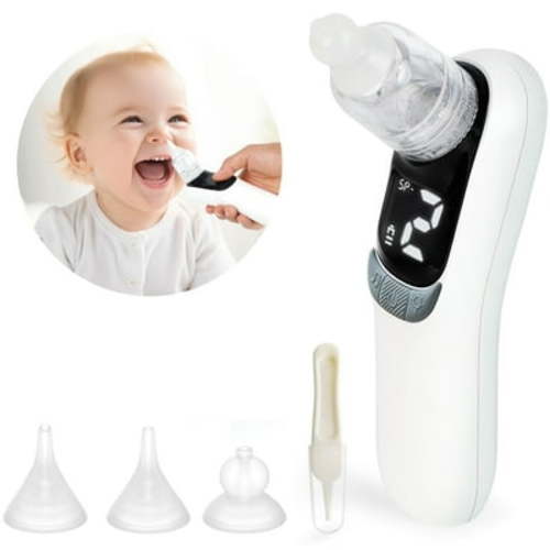 MaiRkang Child Nasal Aspirator with 3 Levels of Powerful Suction, Rechargeable, Corded Electric, White, 1 Piece