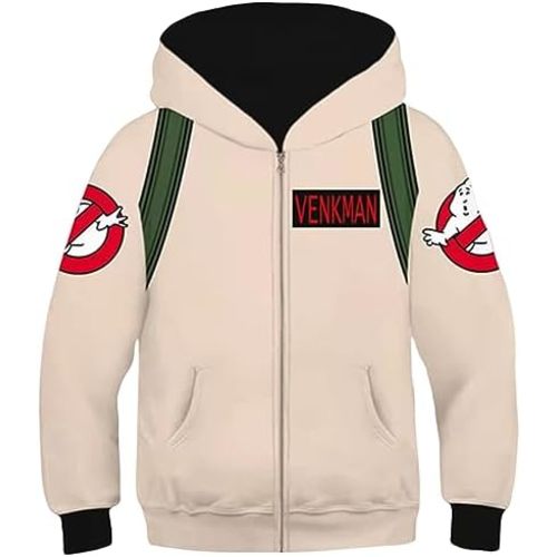 Toddler Kids Halloween Hoodie Cosplay Costume Ghoul Hunter Printed Sweatshirt Jacket