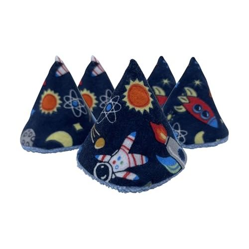 Washable Cotton Pee-Pee Teepees That Shield Baby Boys Pee During Diaper Changes. Makes a Great add-on Gift for a Baby Shower Thanks to its Fun, Gift-Ready Store Packaging. 5 Pack. Space