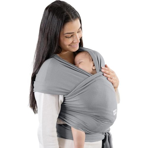 Comfy Cubs Baby Wrap Carrier - Soft & Secure Fit Cotton Blend Baby Carrier Newborn to Toddler - Hands-Free & Lightweight Infant Wrap - Adjustable, One Size Fits All Toddler Sling - Slate Grey