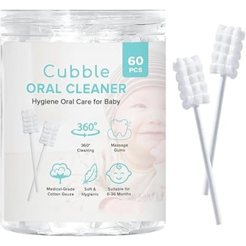 Baby Tongue Cleaner, 60pcs, Disposable Infant Toothbrush, Hygiene Oral Care Oral Wipes for Baby and Infant