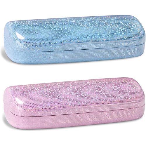 molshine Hard Shell Glitter Sunglasses Case, Classic Large Glasses Case for Women Men, Sunglass Eyeglasses