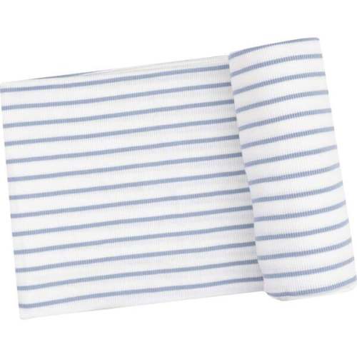 Swaddle, French Stripe Dusty Blue - Angel Dear | Maisonette