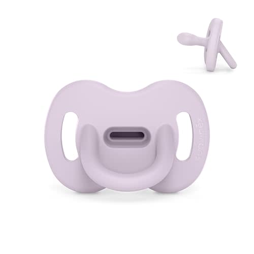 Color Essence SX PRO Silicone Baby Pacifier 1Pk, Made with 100% Soft Silicone, Baby Essentials Perfect for Breastfeeding Babies, Designed in Spain, 0-6 Mths, Lavender