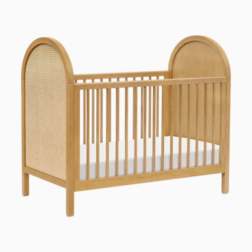 Bondi 3-in-1 Convertible Crib with Toddler Bed Conversion Kit - Honey With Natural Cane