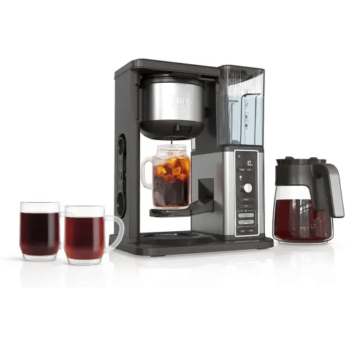 Ninja Hot & Iced XL Coffee Maker with Rapid Cold Brew, 4 Brew Styles, 8 Sizes Small Cup to Travel Mug, Single-Serve Coffee Brewer, 12-Cup Carafe, Permanent Filter, Removable Reservoir, Black, CM371