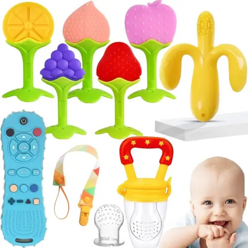 Baby Teething Toys - Freezer BPA Free Silicone Teether Chew Toys for Newborns & Infants