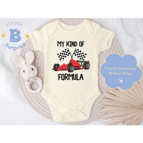 My Kind of Formula Baby Bodysuit - Race Car Onesie® - Grand Prix Checkered Flag - Future Racing Fan Tee