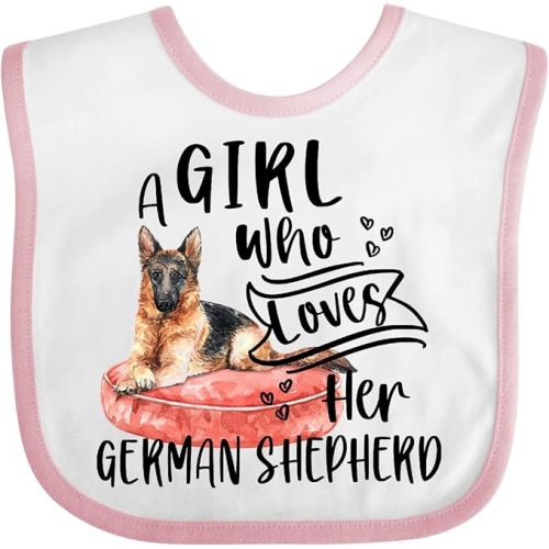 inktastic a Girl Who Loves Her German Shepherd Baby Bib