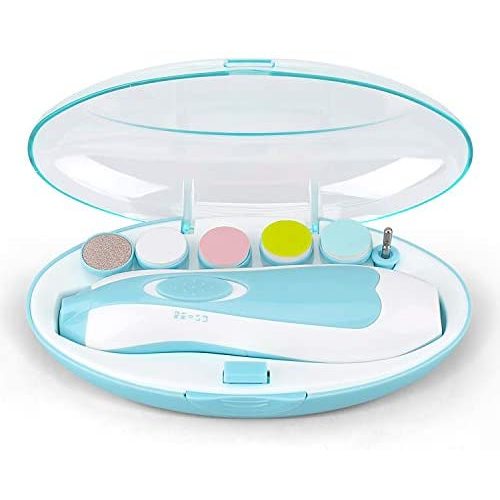 Baby Nail File Electric Nail Trimmer File Manicure Set, Toes Fingernails Care Trimmer with LED Light for Newborn, Kids and Adults