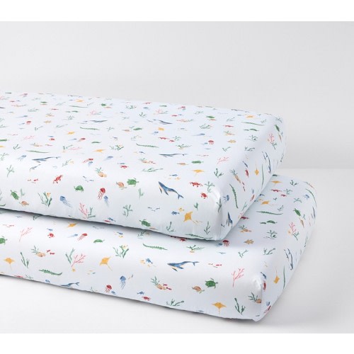 Under The Sea Organic Crib Fitted Sheet
