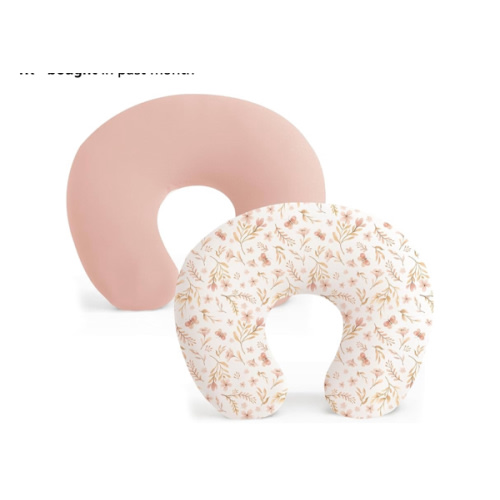Konssy 2 Pack Nursing Pillow Covers, Stretchy and Soft Nursing Cover for Breastfeeding, Pillow Slipcover for Baby Girls Boys Newborn (Pink Spring, Pink)