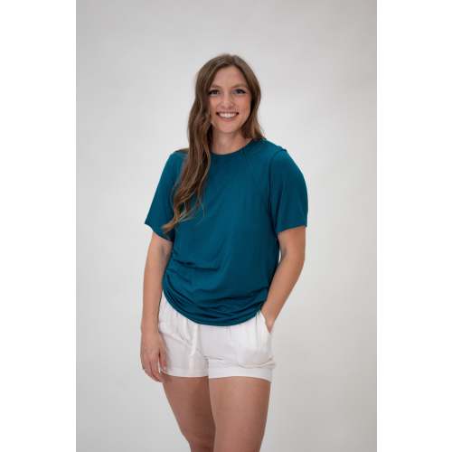 The Cameron Unisex Nursing and Skin to Skin Shirt in Deep Teal
