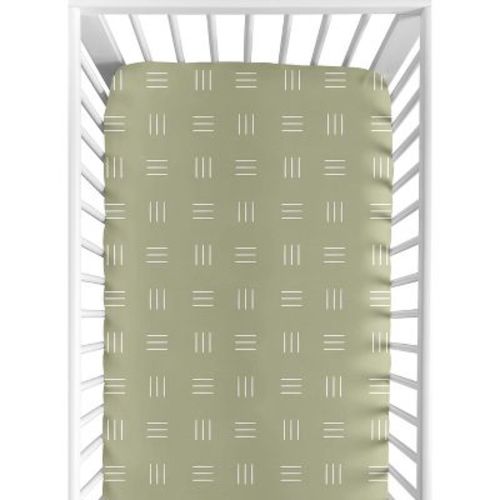 Sweet Jojo Designs Gender Neutral Baby Fitted Crib Sheet Boho Hatch Green And White