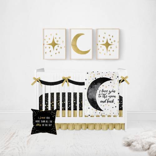 Moon Crib Bedding, Crib Bedding Set Neutral, Love You To The Moon and Back, Boy Nursery Bedding Girl Nursery Bedding Set, Moon Stars Nursery