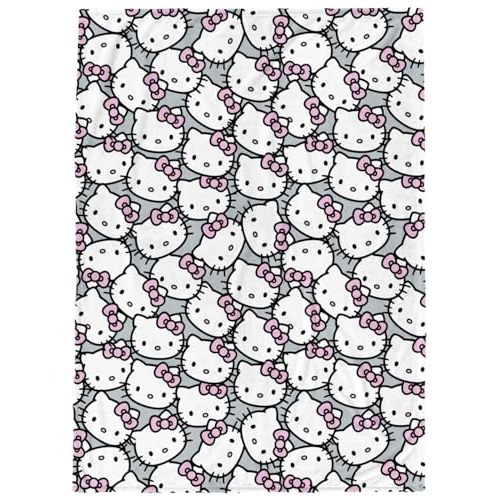 Jay Franco Hello Kitty Kid's Throw Blanket - Plush 46" x 60" Throw Blanket for Boys & Girls, Soft Fleece Throw Blanket for Toddlers, Cozy, Fade Resistant Blanket for Kids, Microfiber Blanket for Girls