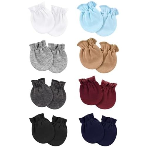 Newborn Baby Mittens No Scratch Cotton Elastic Wrist Gloves Infant Toddler Mittens for Baby Boy Girl 0-6 Months