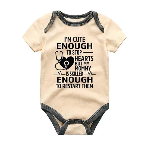 Cute Nurse Baby Bodysuit Medical Professional Healthcare Worker Doctor Physician Stethoscope Unisex Infant Baby Bodysuit New Mom Dad Gift Baby Boy Girl Clothes Unisex Clothing