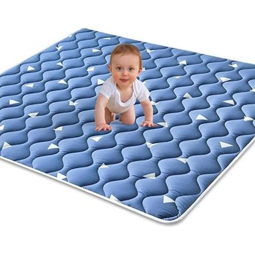 Premium Foam Baby Play Mat 50" X 50", Thicken One-Piece Crawling Mat, Non-Slip Cushioned Baby Mats for Playing, Washable Play Mats for Floor, Baby Playmat Floor Mat for Infants, Babies, Toddlers