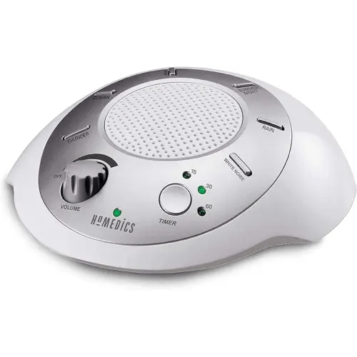 Amazon.com: Homedics SoundSleep White Noise Sound Machine, Silver, Small Travel Sound Machine with 6 Relaxing Nature Sounds, Portable Sound Therapy for Home, Office, Nursery, Auto-Off Timer, by Homedics : Health & Household