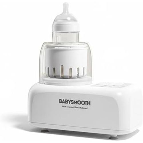 Babysmooth Smart Bottle Warmer & Mixer – Waterless Heating + Silent Shake – Heat for Baby Formula & Breastmilk – BPA-Free, Automatic Even Mixing, Fast & Safe for New Parents