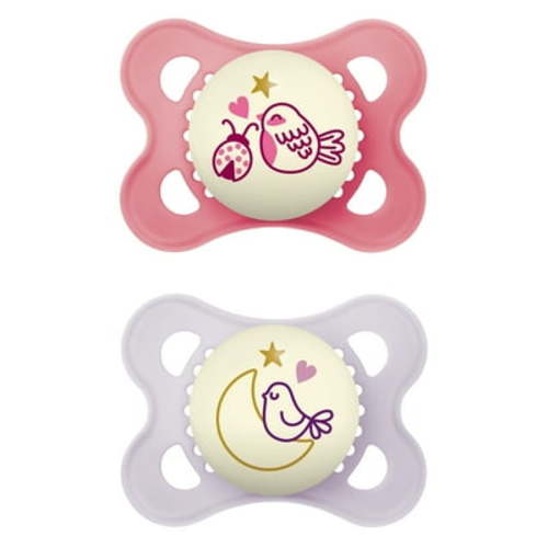 MAM Night Pacifier, 0-6 Months, 2 Pack
