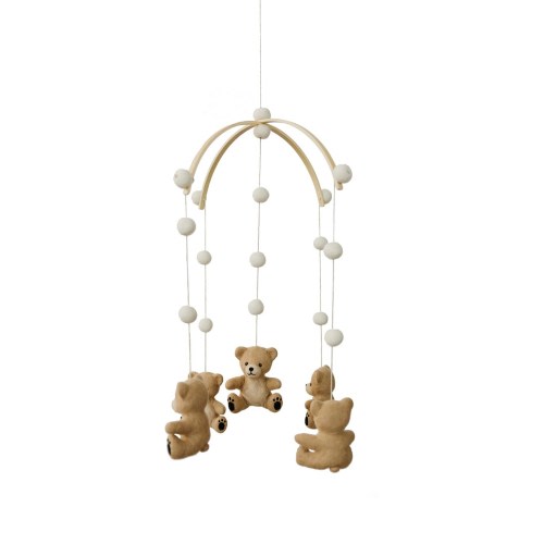 Teddy Bear Baby Mobile - Felt Teddy Bear- Baby Shower- Baby Gift - Handmade Crib Mobile - Neautral Nursery- Teddy Baby- Baby Boy - Baby Girl