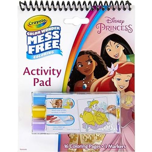 Crayola Color Wonder Disney Princess Coloring & Activity Pad, Mess Free Coloring, Gift for Kids, Age 3, 4, 5, 6, Multi