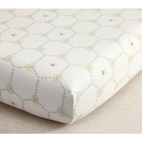 Bella Bee Honeycomb Organic Crib Fitted Sheet | Pottery Barn Kids