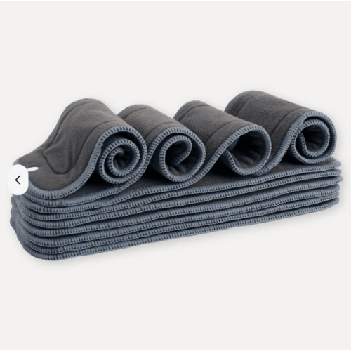 5 Layer Charcoal & Microfiber Inserts - 10 Pack with Snaps