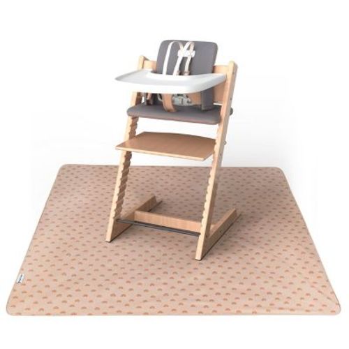 Tiny Twinkle Mess-Proof Splat Mats for Under High Chairs or Table Cover for Art Projects for Baby and Toddler (51" x 51", Boho Rainbow)