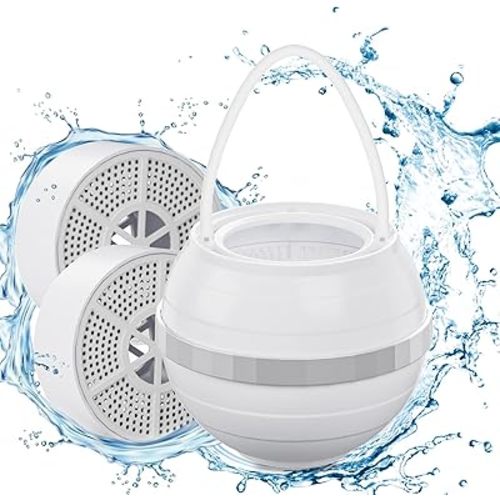 Bath Filter for Tub Fitespot - Bath Ball Filter 2 Filter Cartridges Upgrade 10 Stages Filtration - Bathtub Water Filter Hard Water 2,500 Gallons Removes Chlorine, Shower Filter for Healthier Skin Hair