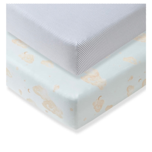 Good Night Sky Organic Cotton Crib Sheets Ice Flow
