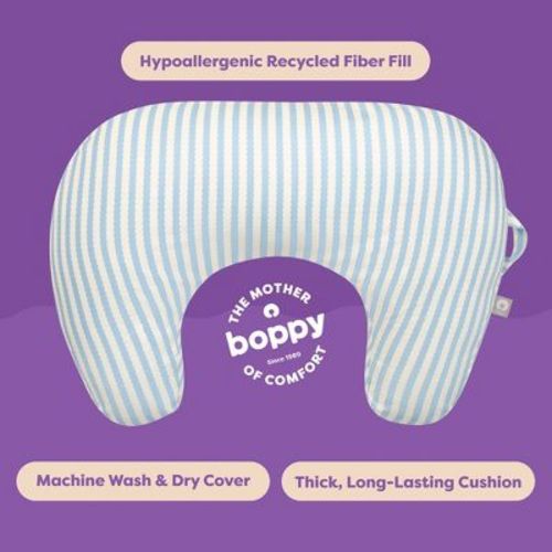 Boppy New Nursing Pillow - Vintage Blue Stripes