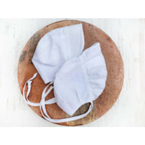 Ruffle Bonnet with Visor – Olive and Cradle
